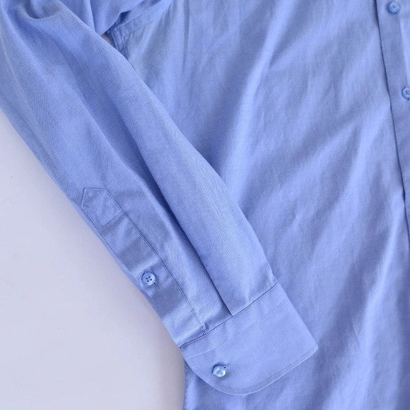 Cavallero Camiceria Slim Fit Button Down  Blue Shirt Size- 39/40 - Picture 8 of 13